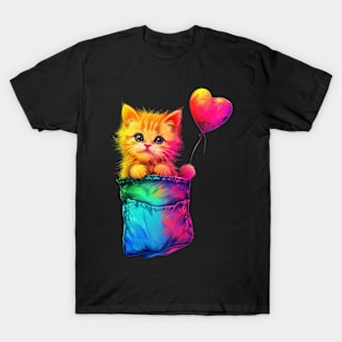 Cat Rainbow Scarves T-Shirt